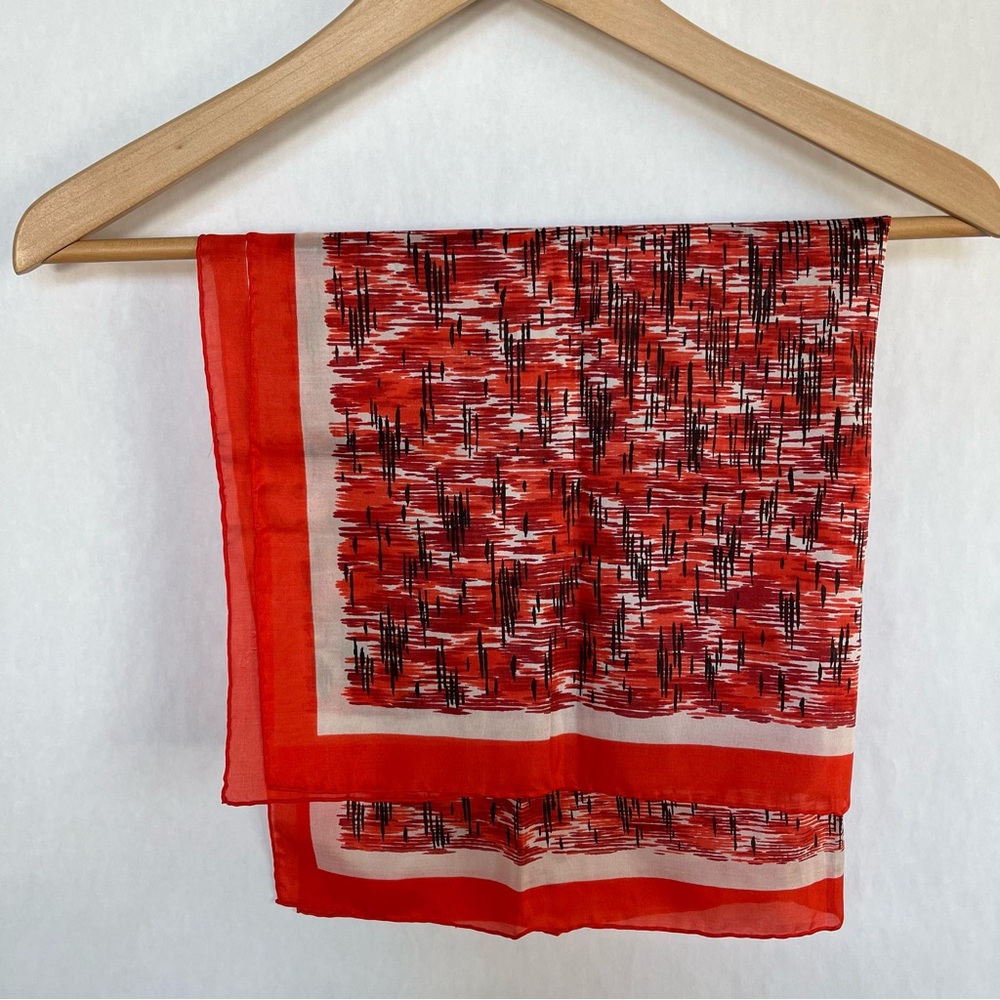Vintage Red, White, & Black Abstract Pattern Scarf